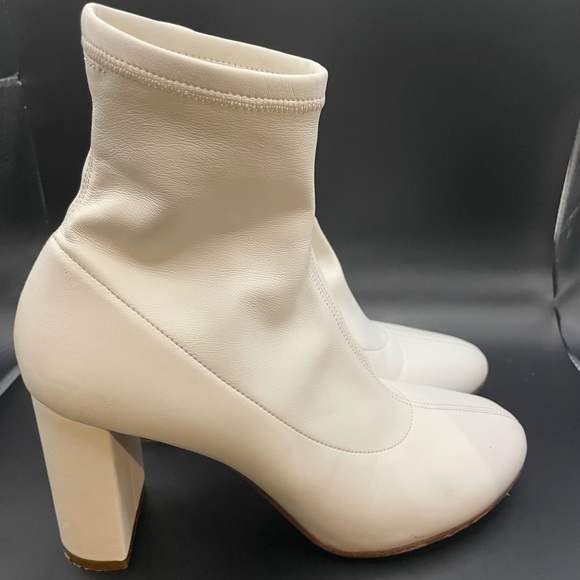 White leather stretchy boots size 8 - Picture 7 of 13